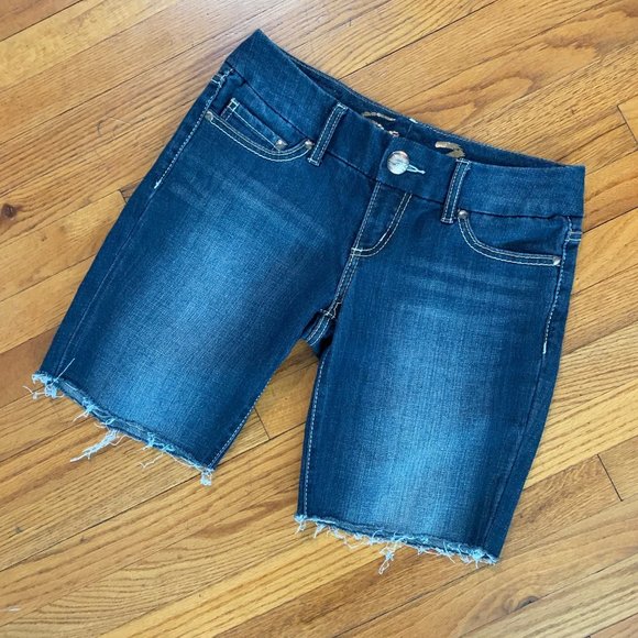 Seven7 Rhinestone Embellished Cut Off Jeans Shorts - Picture 3 of 5